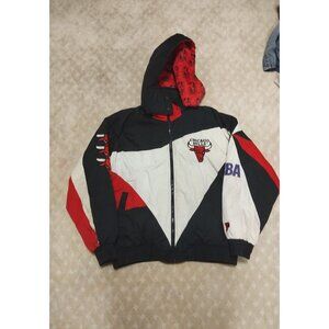 Vintage Chicago Bulls Jacket Men's Pro Player Puffer Parka Hooded NBA Coat